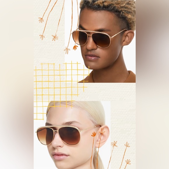 Swarovski Aviator Unisex Sunglasses Brown NEW main image 8
